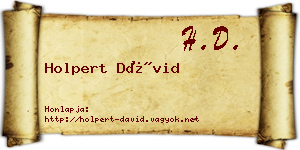 Holpert Dávid névjegykártya